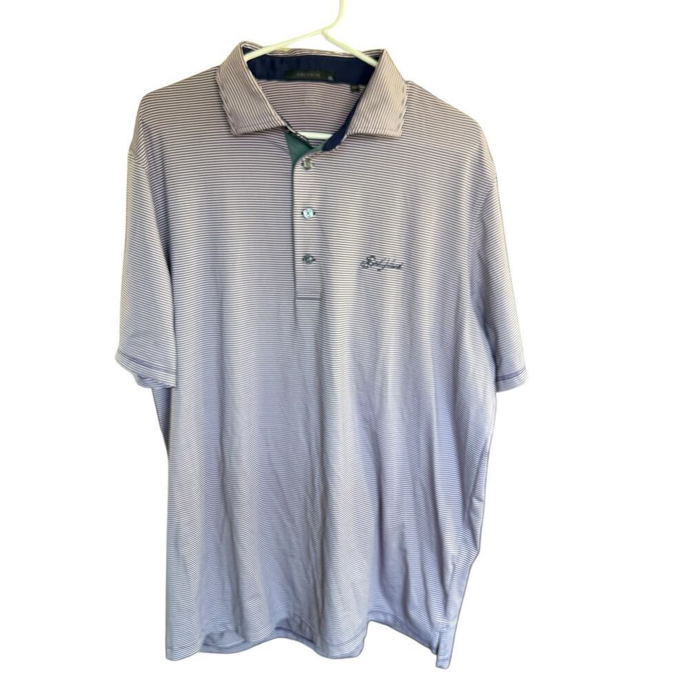 Greyson Shirt Men's Golf Polo Short Sleeves XL Seal Island Logo Striped Preppy